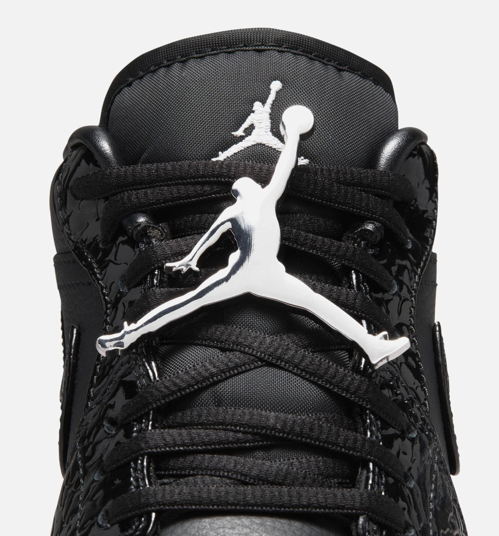 Air Jordan 1 Low Patent Elephant Women's Lifestyle Shoes - Black/White/Metallic Silver
