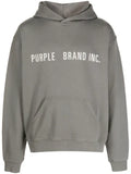 Purple Brand Artifact-embroidered long-sleeve hoodie