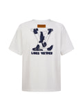 Denim Wash Appliqué Embroidered Short Sleeve Tee