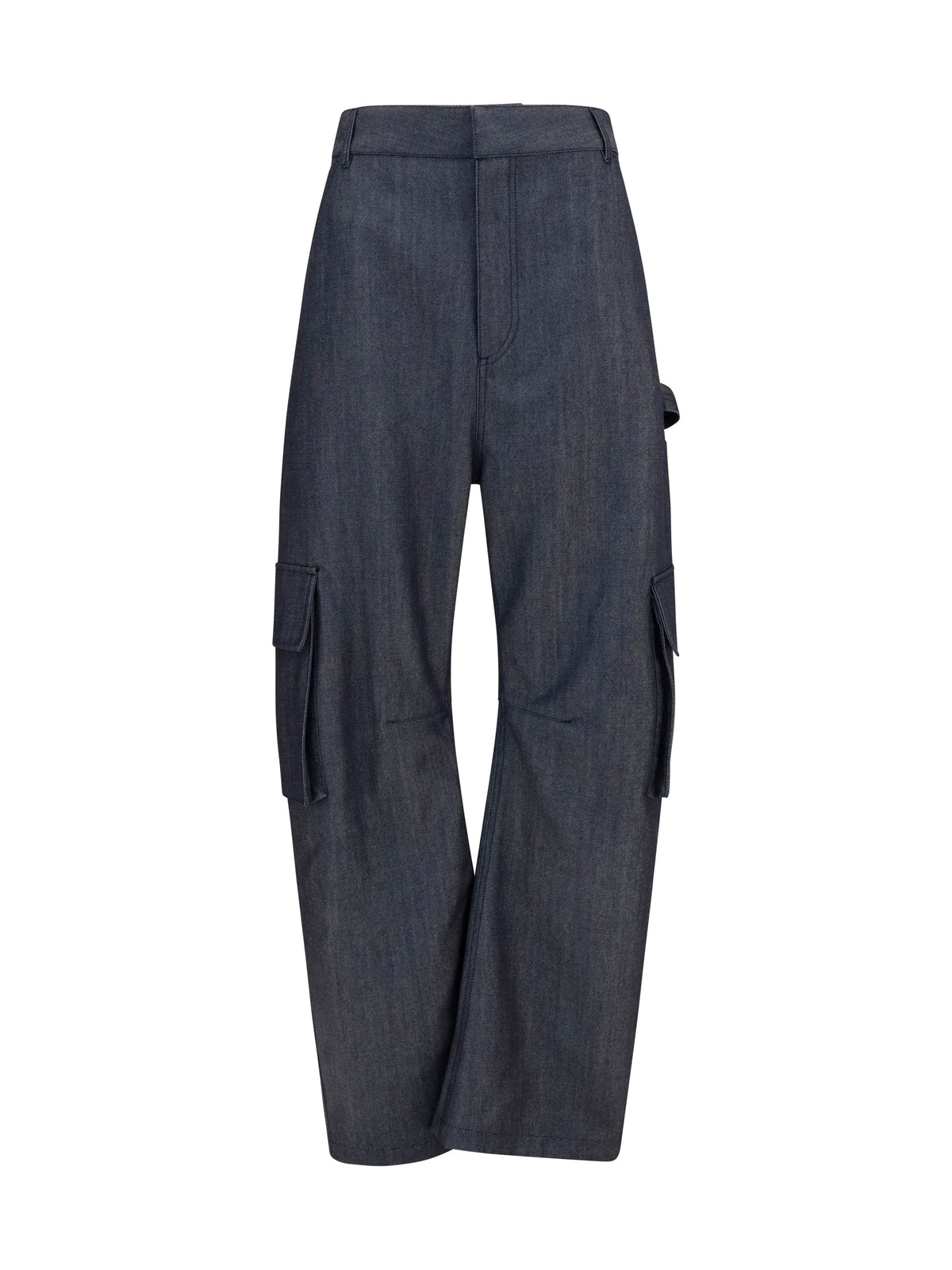 Balenciaga Women Denim Print Cargo Pants