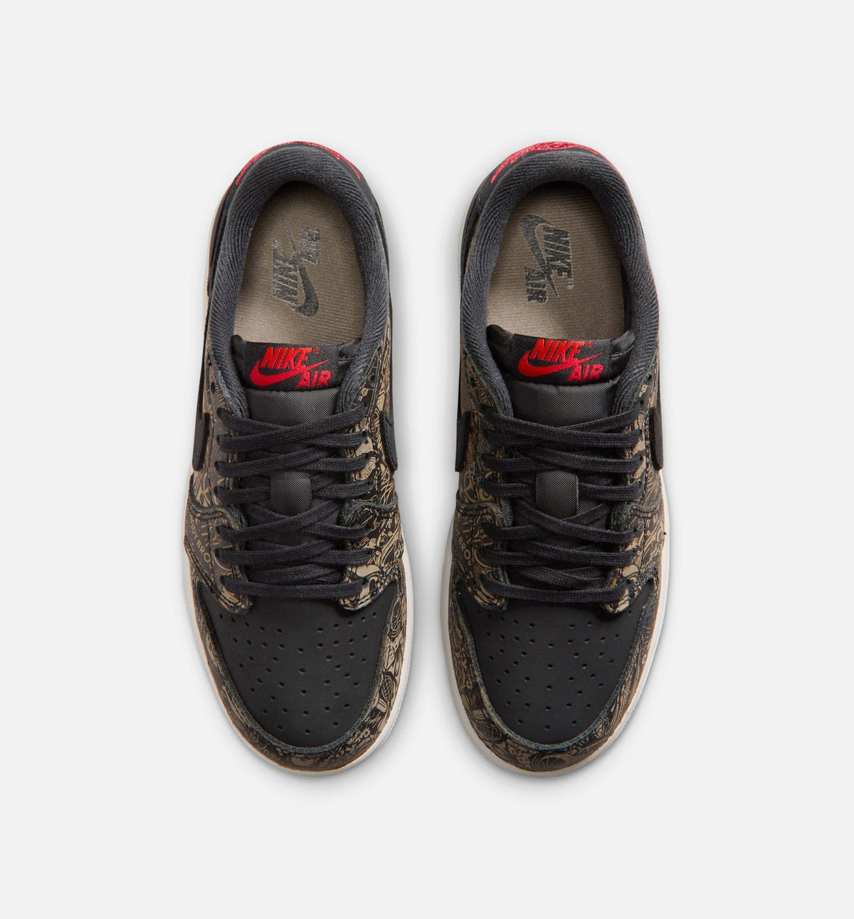 Air Jordan 1 Retro Low OG Laser Black And Varsity Red Grade School Lifestyle Shoes - Black/Varsity Red/Summit White