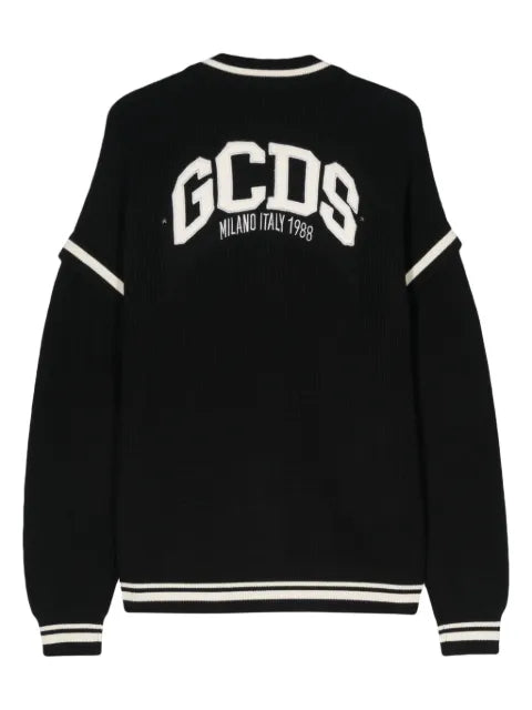 GCDS logo-embroidered cotton cardigan