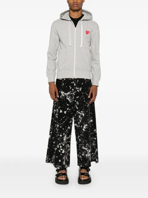 Comme Des Garçons Play mélange-effect cotton hoodie