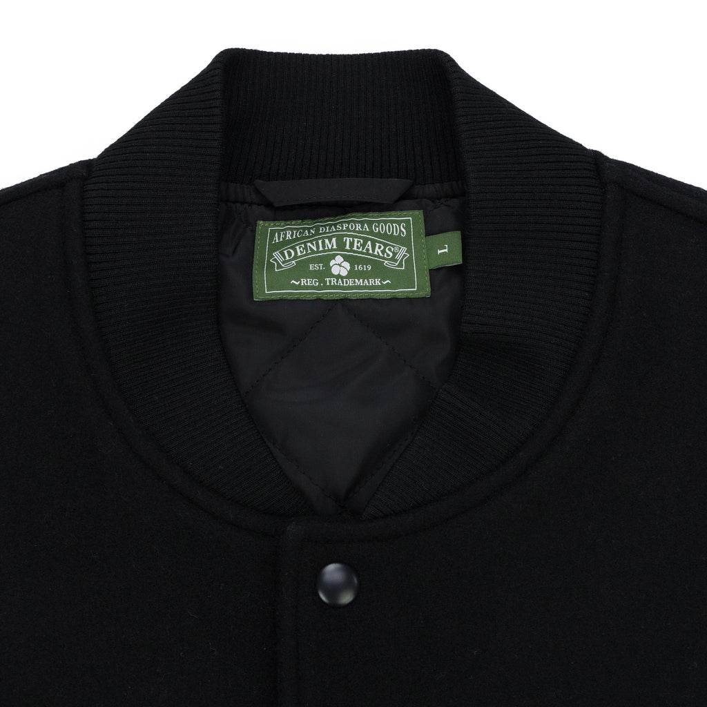 Black Peace Wreath Varsity Jacket