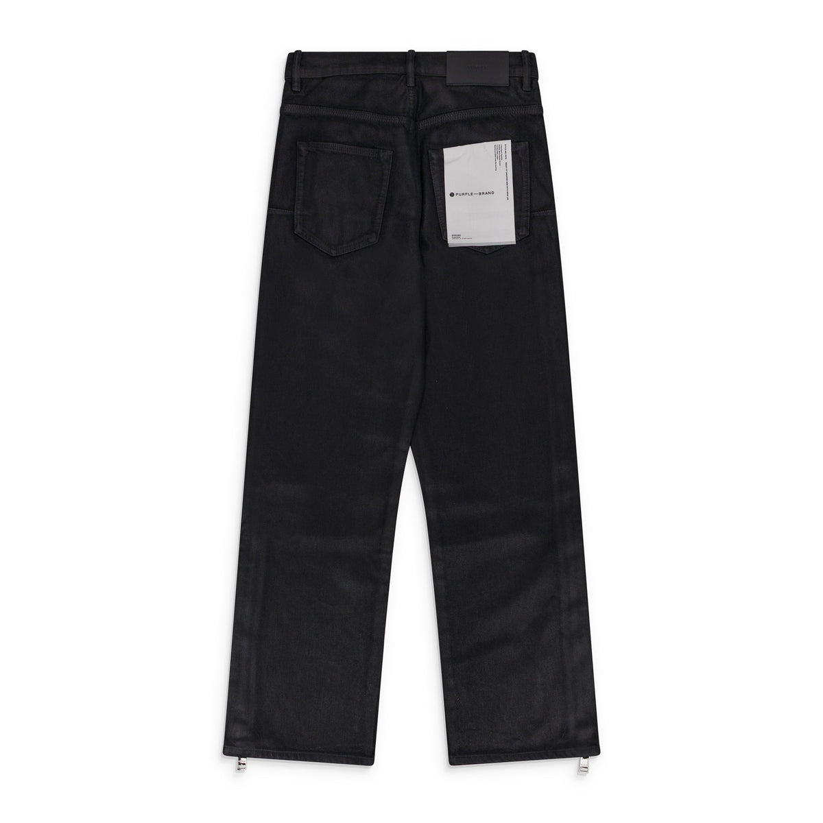 Black Side Zip Coated Clean Wide-Leg Jeans