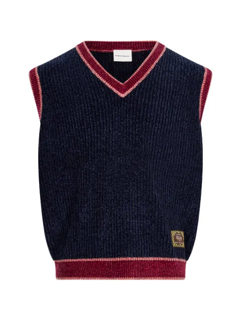 Drôle De Monsieur contrast-trim V-neck vest