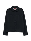 Gucci logo-embroidered button-up jacket