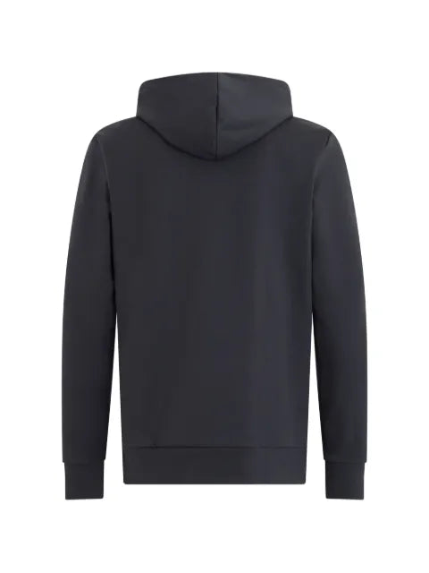 BOSS logo-embossed stripe-detail hoodie