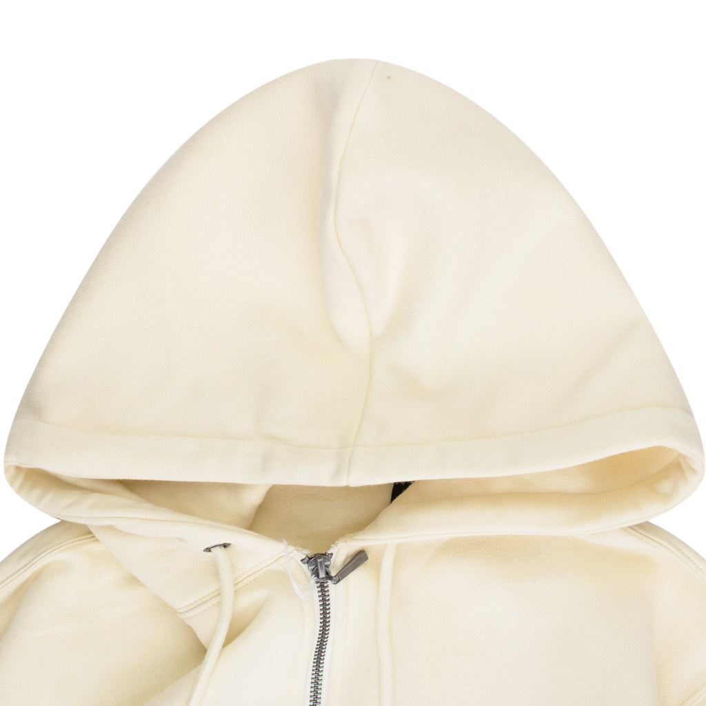 Cream Basic Zip Hoodie