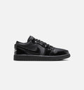 Air Jordan 1 Low Patent Elephant Women's Lifestyle Shoes - Black/White/Metallic Silver