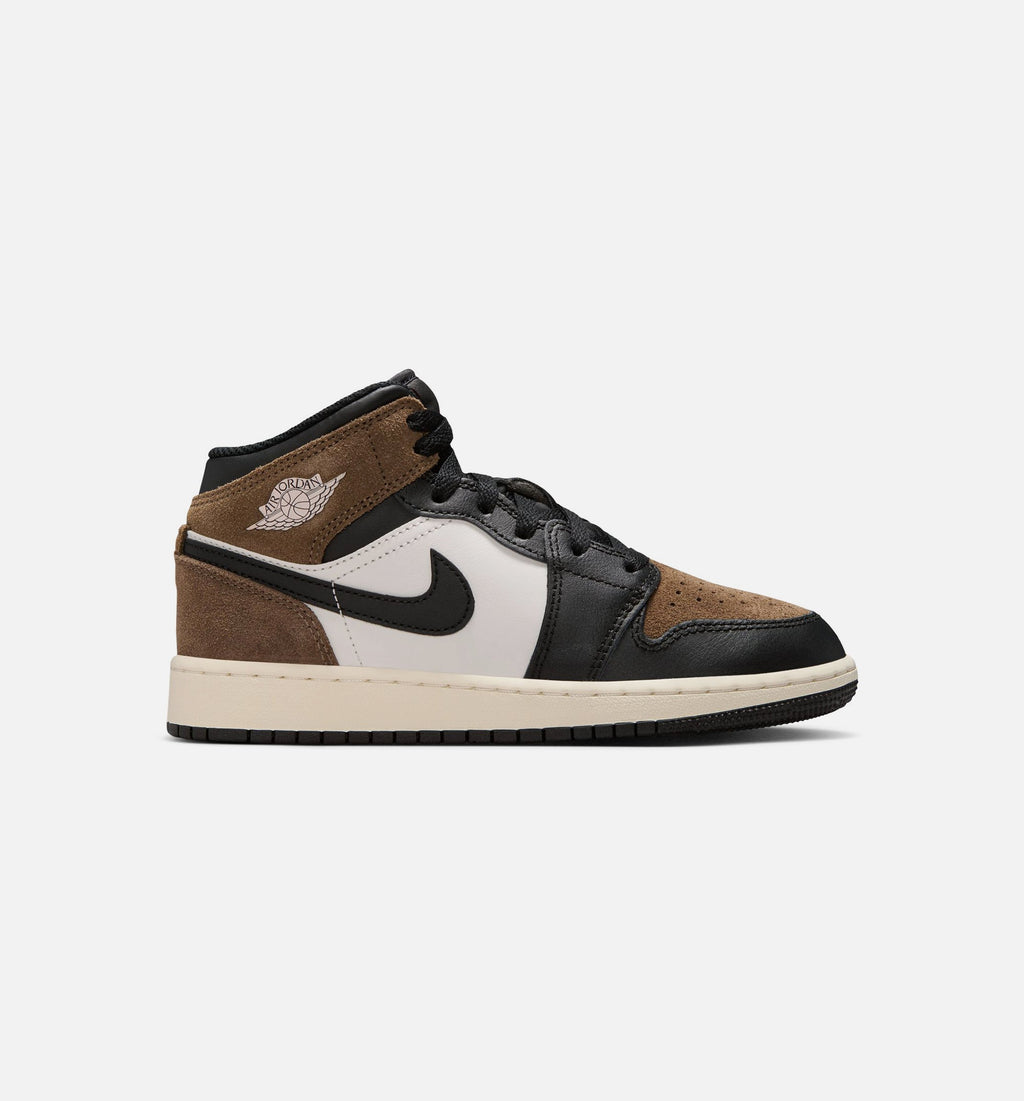 Air Jordan 1 Mid Big Kids' Lifestyle Shoes - Black/Phantom/Palomino/University Red