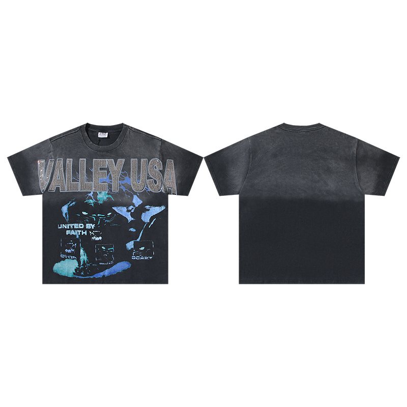 VALE USA United by Faith Rhinestone Graphic T-Shirt