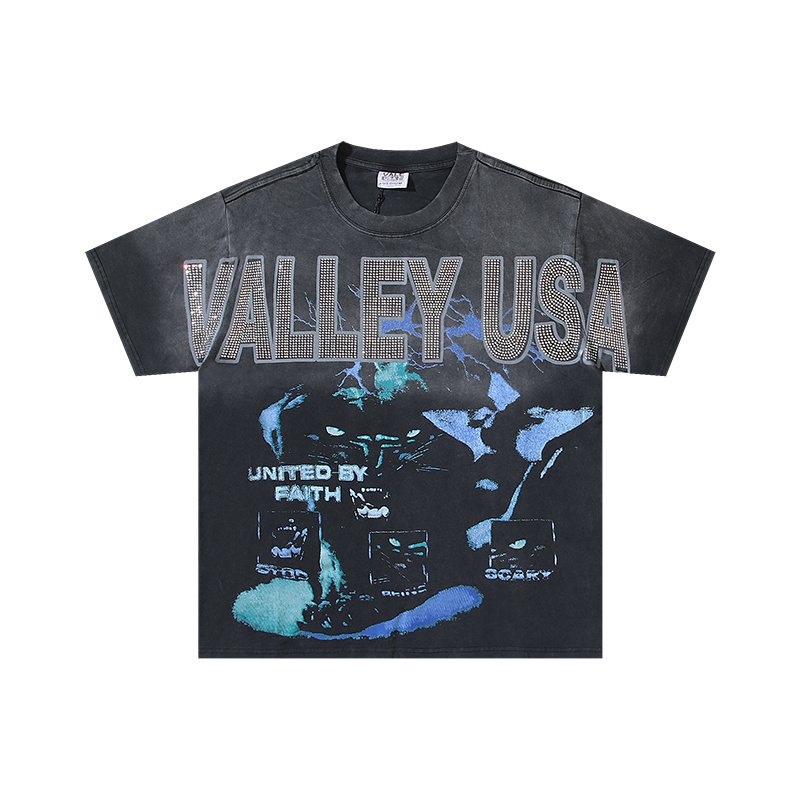 VALE USA United by Faith Rhinestone Graphic T-Shirt