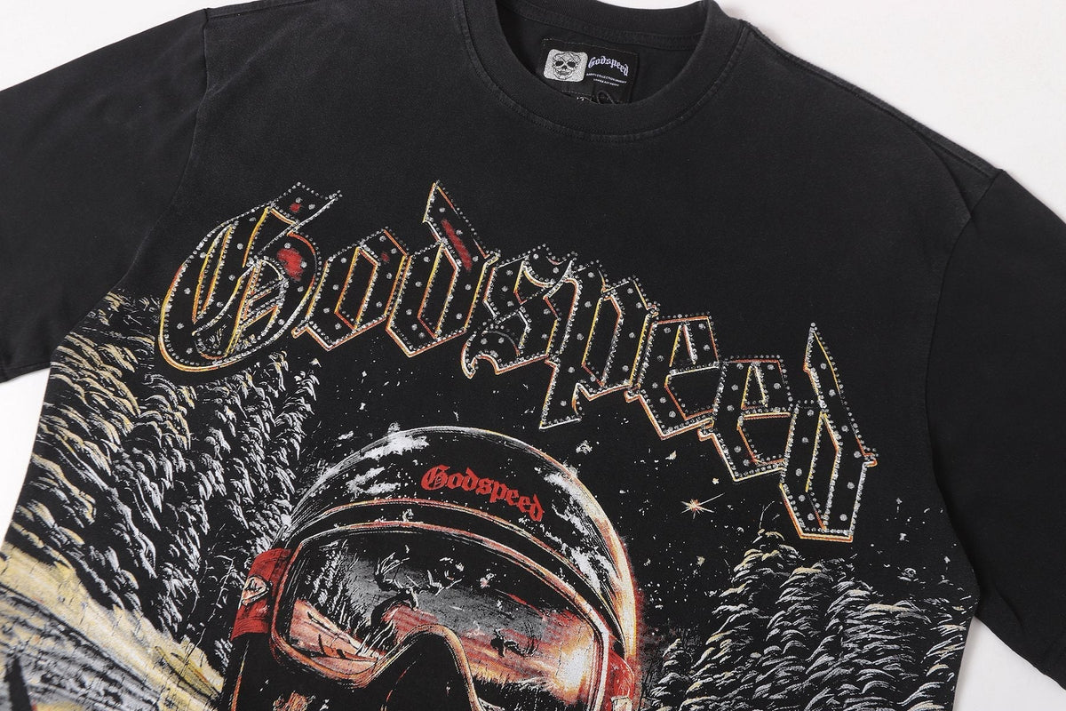 Godspeed Skull Skier Graphic Short-Sleeve T-Shirt