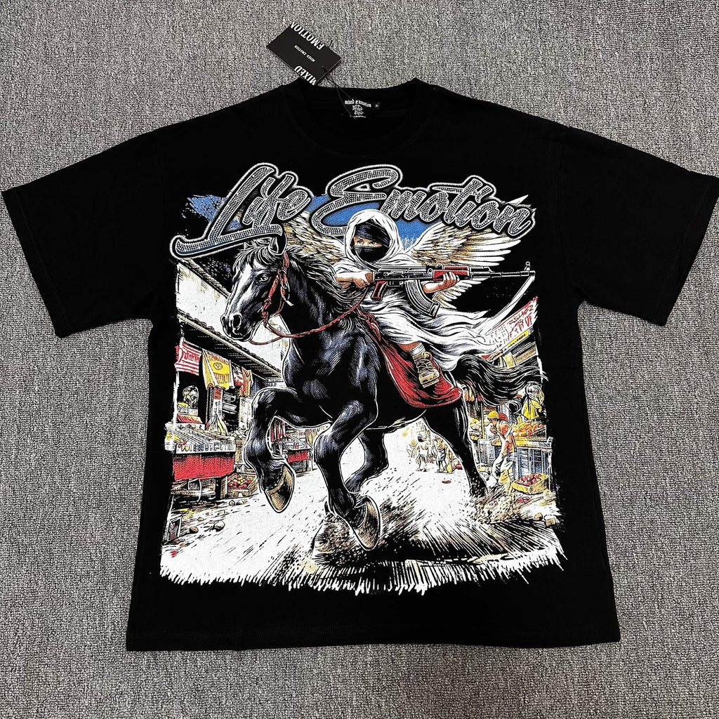 Mixed Emotion Western Horse Graphic T-Shirt