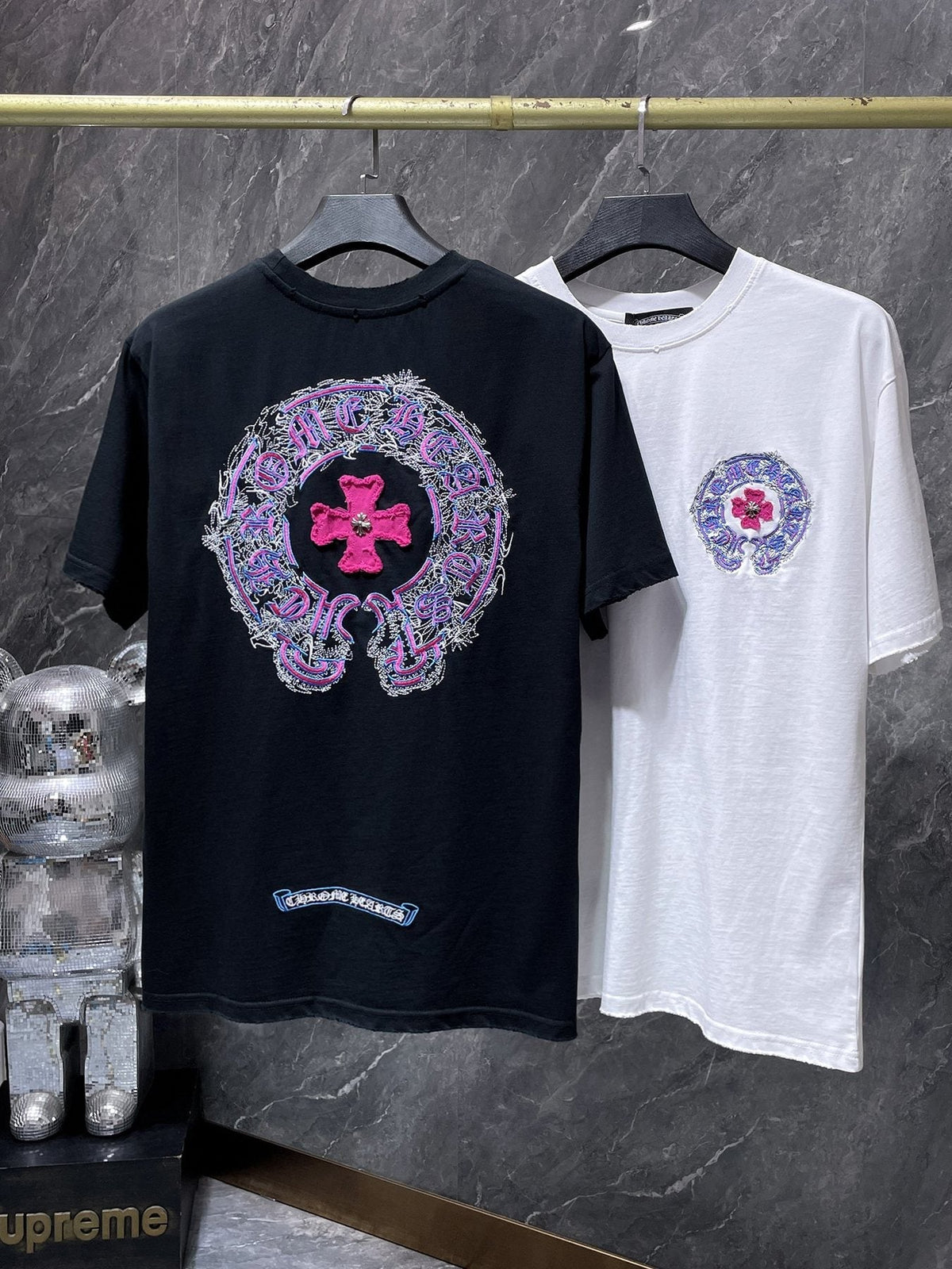 Chrome Hearts Horseshoe Cross Embroidered T-Shirt