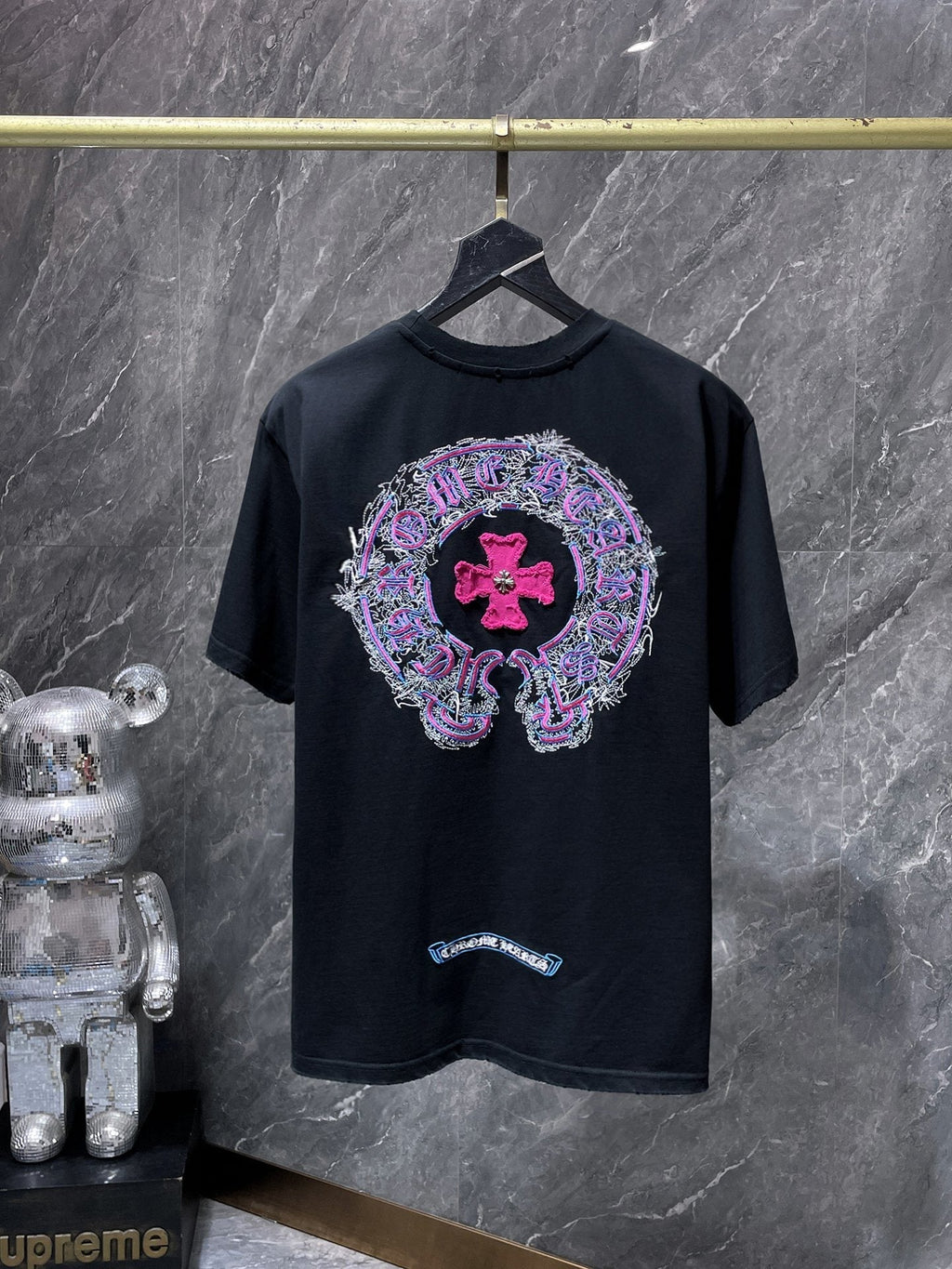 Chrome Hearts Horseshoe Cross Embroidered T-Shirt