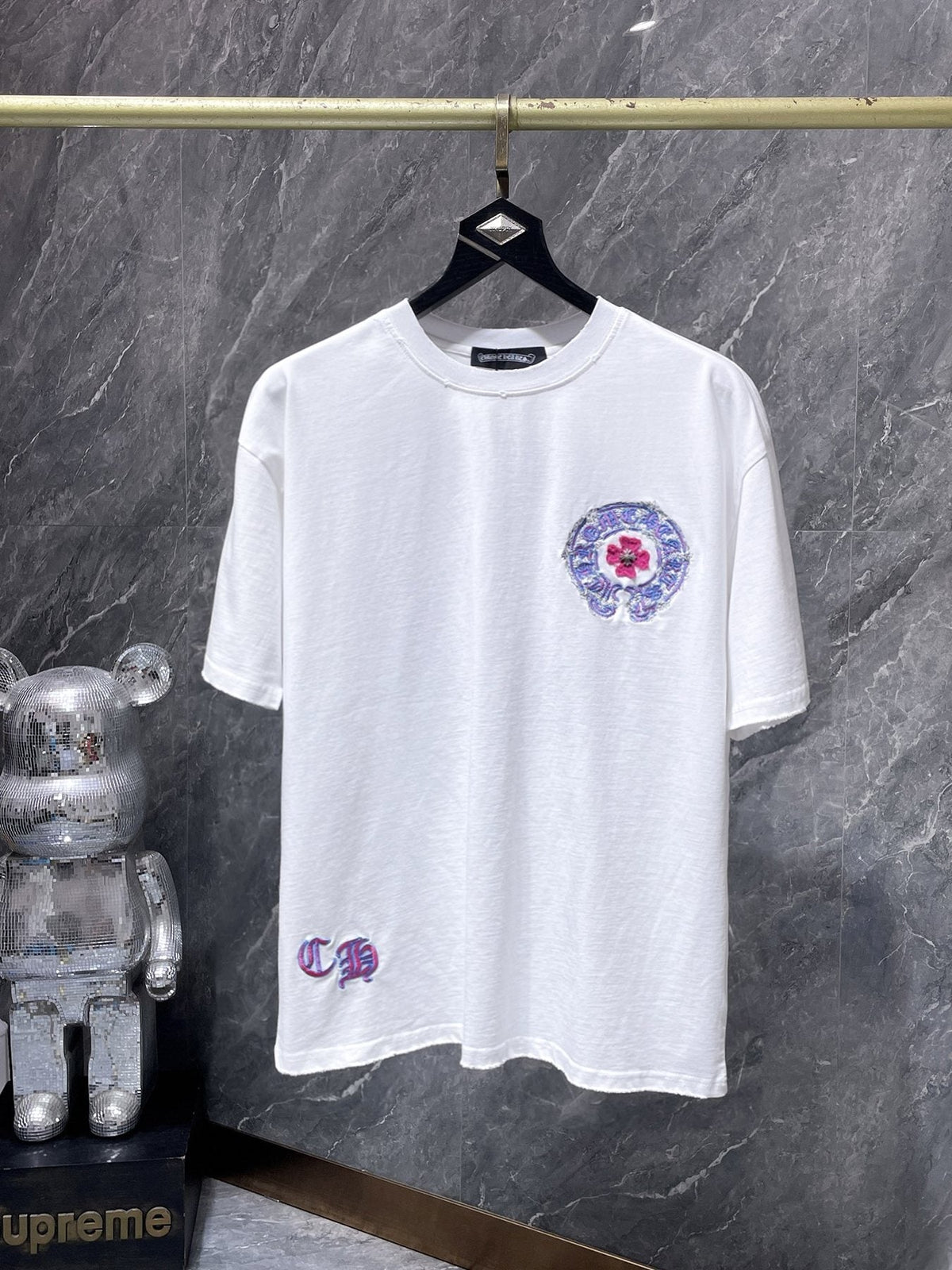 Chrome Hearts Horseshoe Cross Embroidered T-Shirt