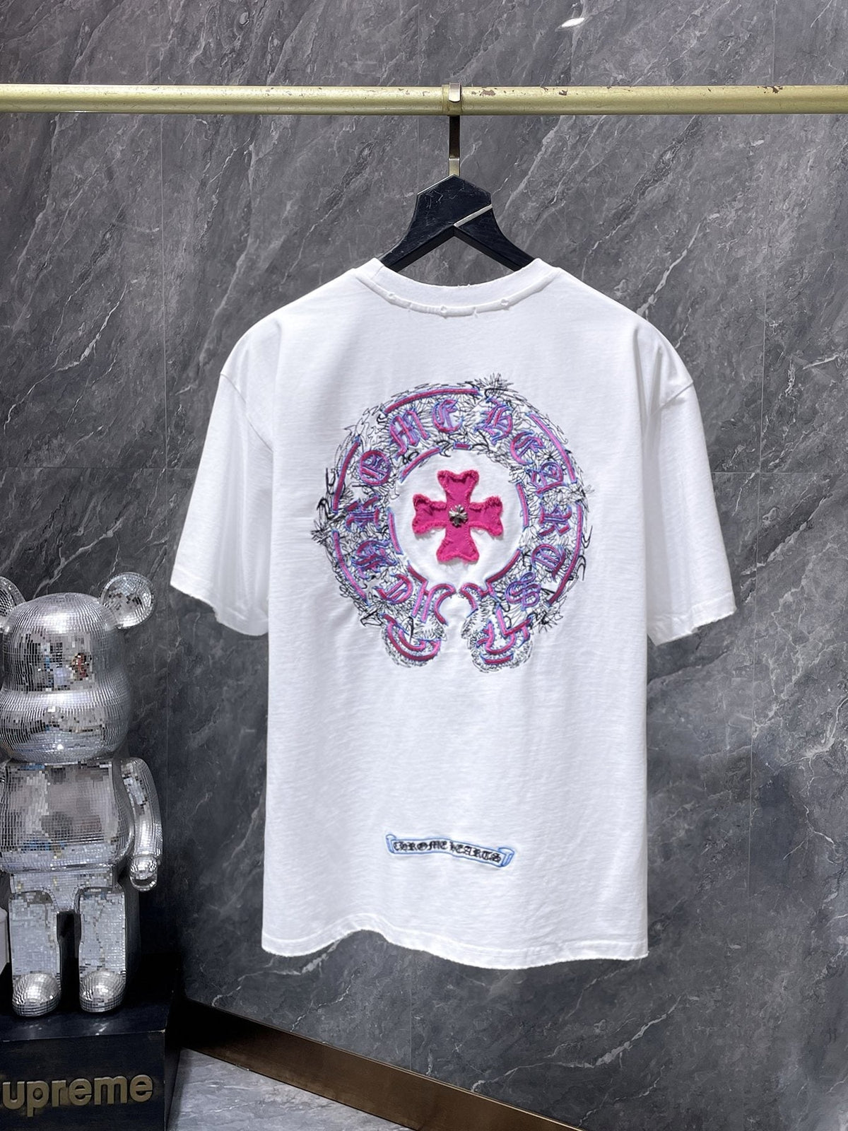 Chrome Hearts Horseshoe Cross Embroidered T-Shirt