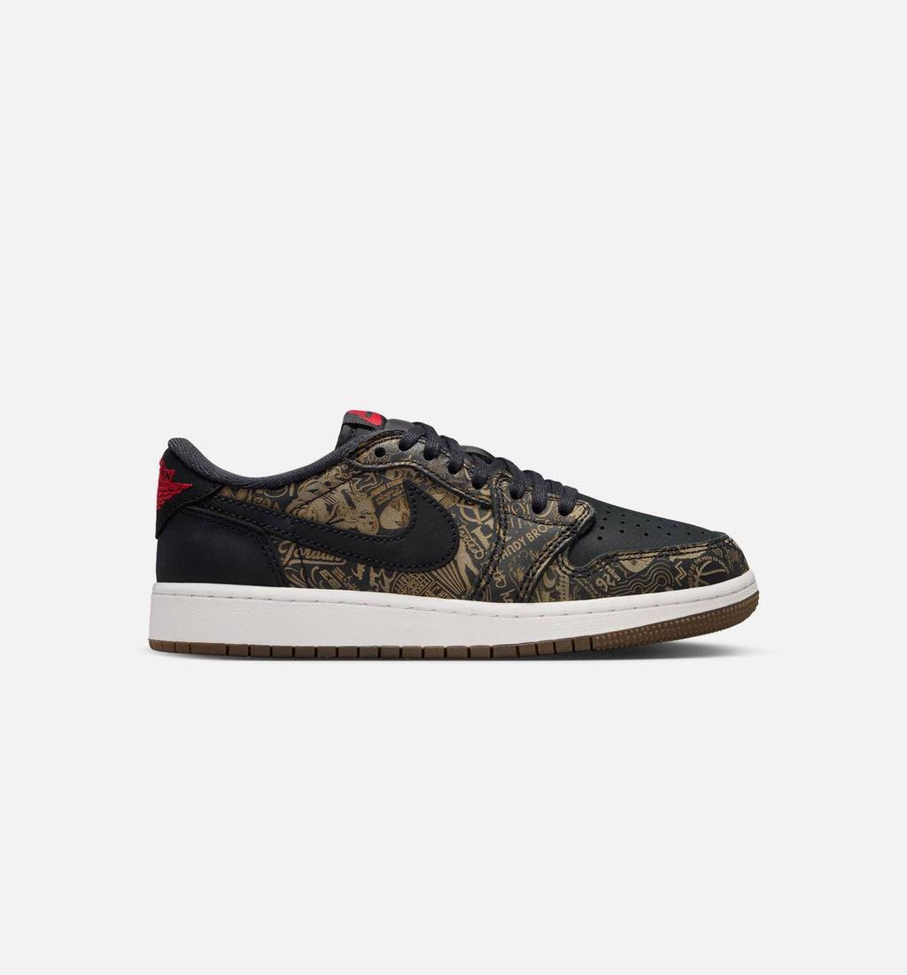 Air Jordan 1 Retro Low OG Laser Black And Varsity Red Grade School Lifestyle Shoes - Black/Varsity Red/Summit White