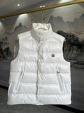 Moncler Puffer Vest in White with Glossy Finish