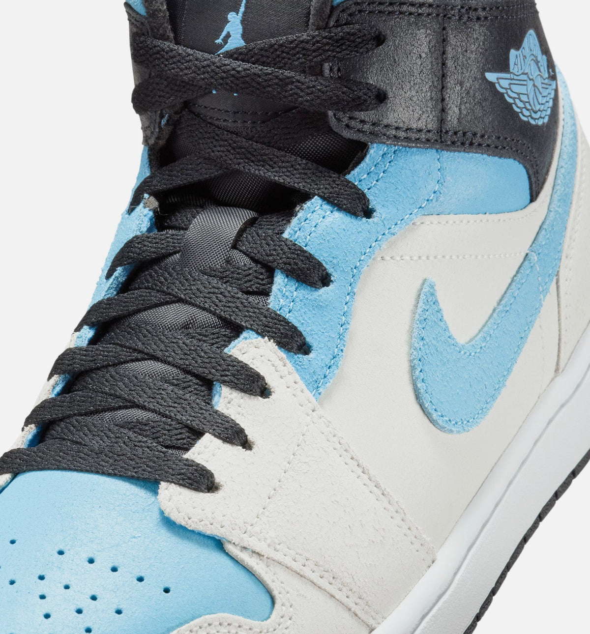 Air Jordan 1 Mid SE Men's Lifestyle Shoes - Summit White Blue Chill Black