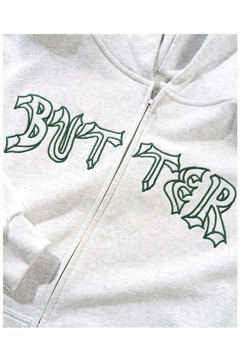 BUTTER THIRTEEN ZIP-THRU HOODIE Ash Heather