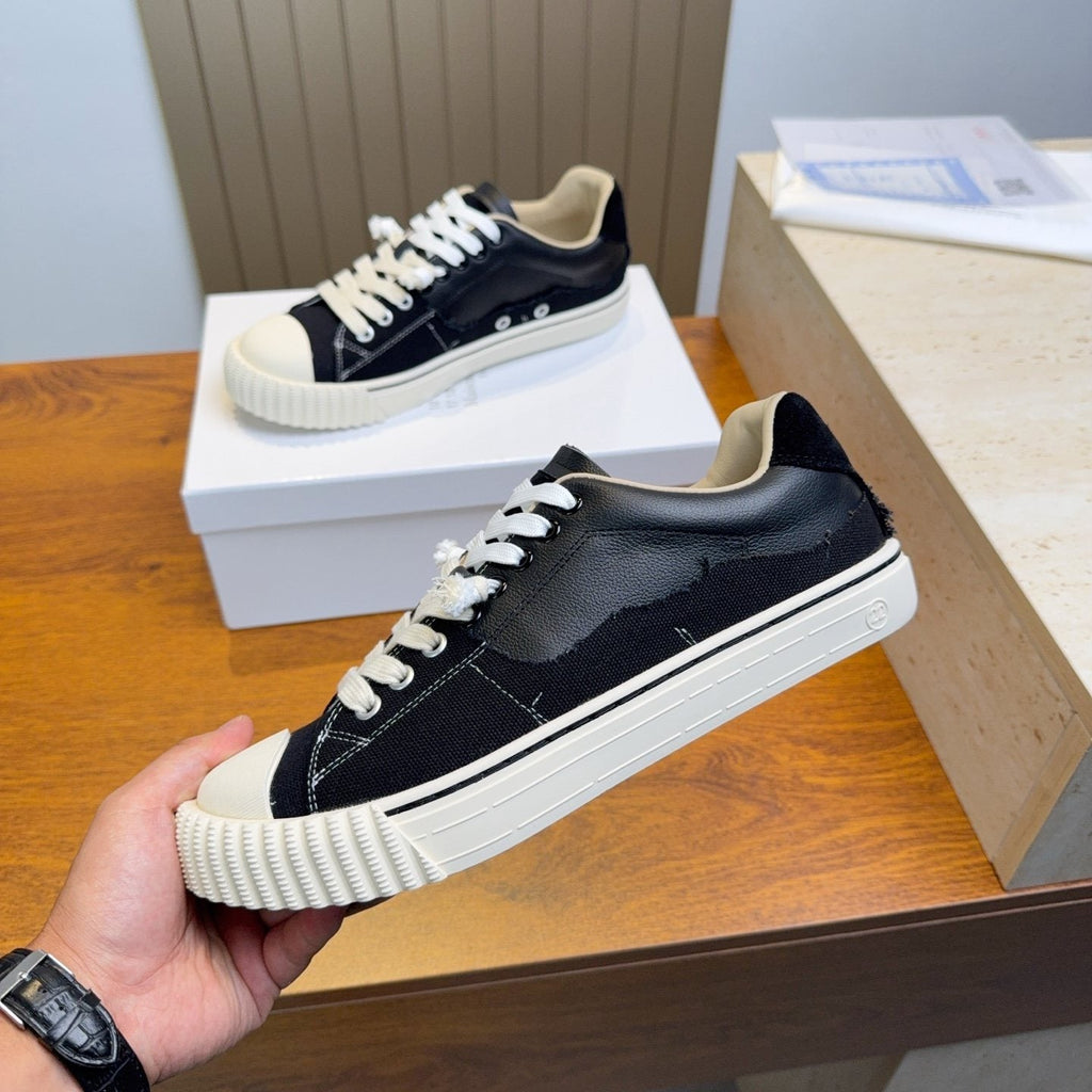 Maison Margiela Black and Off-White Low-Top Sneakers