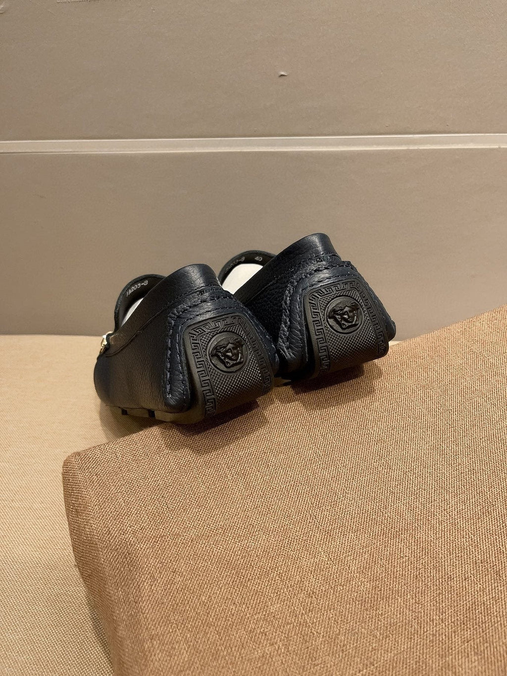 Versace Men's Black Medallion Loafers - Rounded Toe
