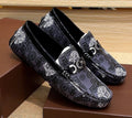 Versace Black and Gray Patterned Loafers