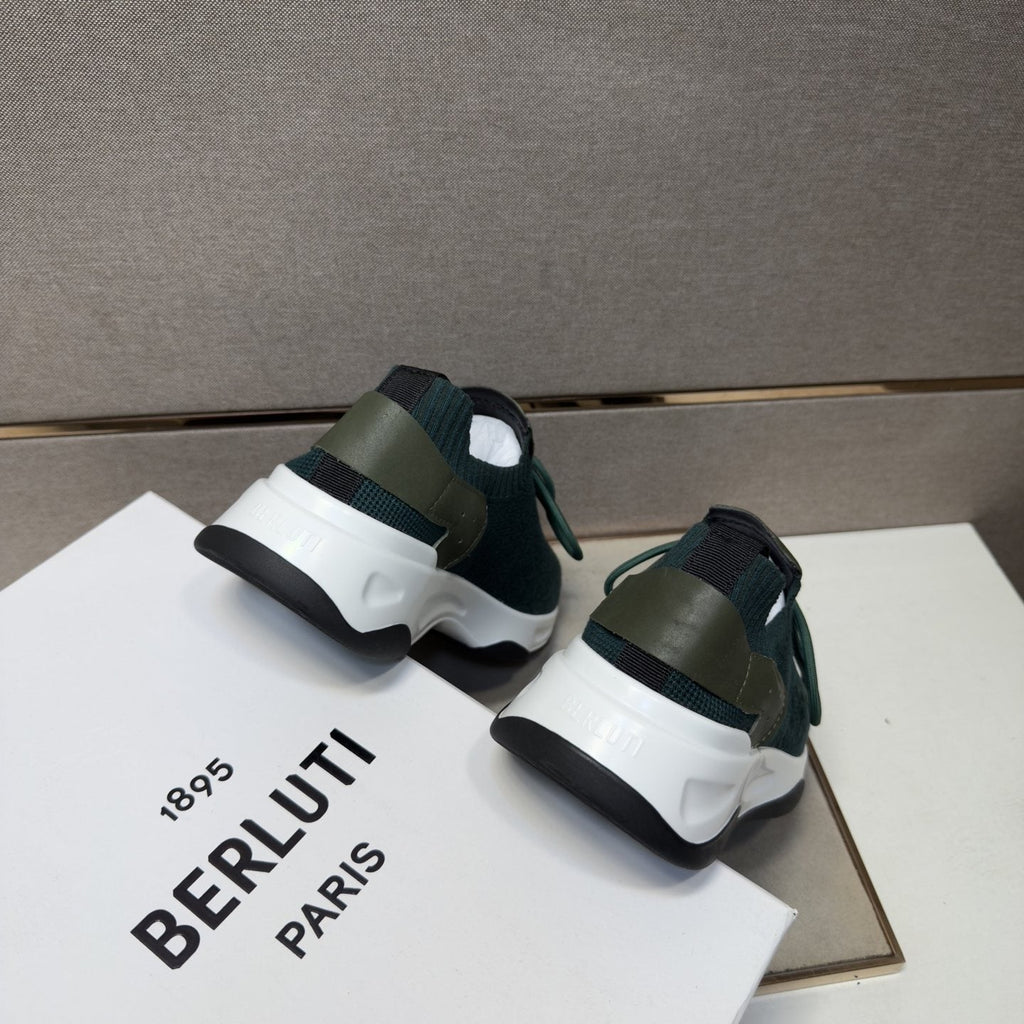 Berluti Men's Dark Green Low-Top Sneakers