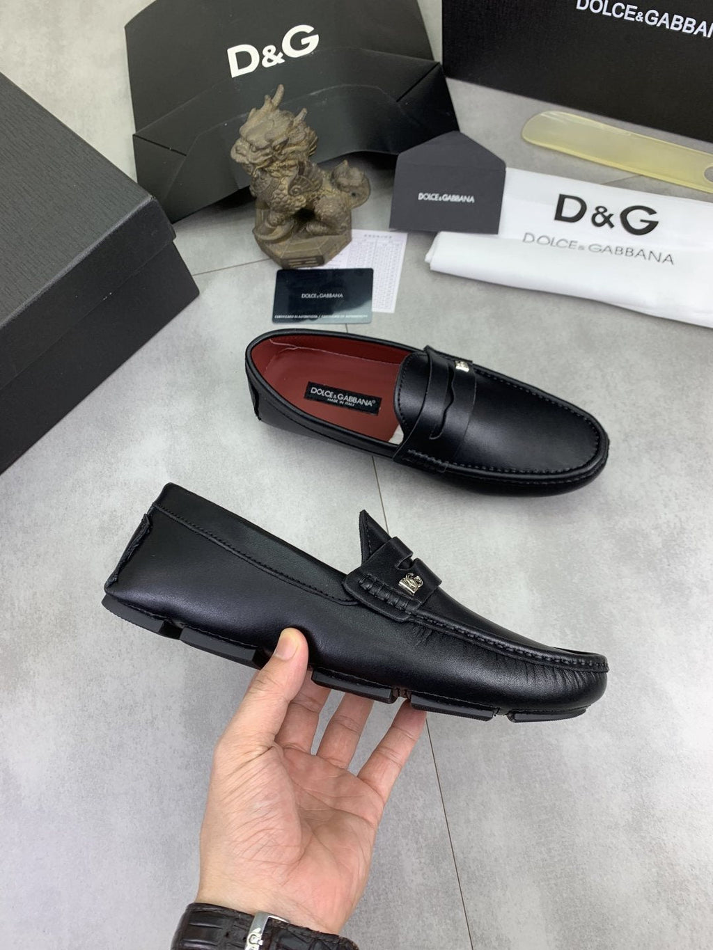Dolce & Gabbana Navy Driving Loafers