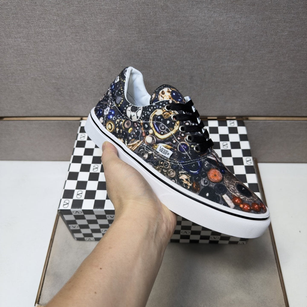 Vans Black Floral Print Low-Top Sneakers