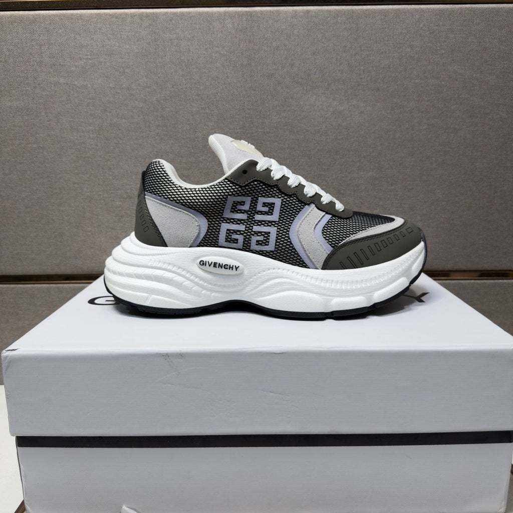 Givenchy Gray Mesh Panel Low-Top Sneakers