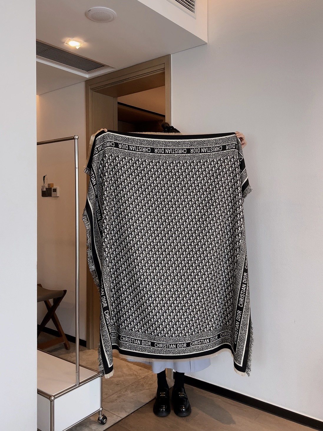 Dior Fringed Monogram Scarf