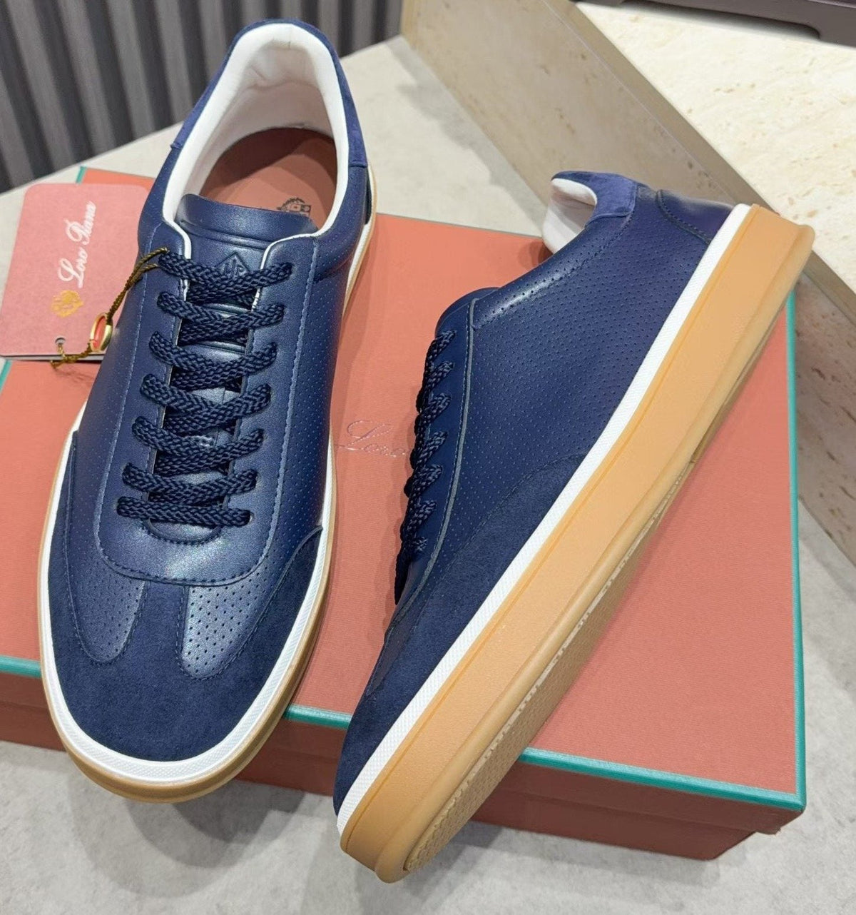 Loro Piana Tennis Walk Low-Top Sneakers