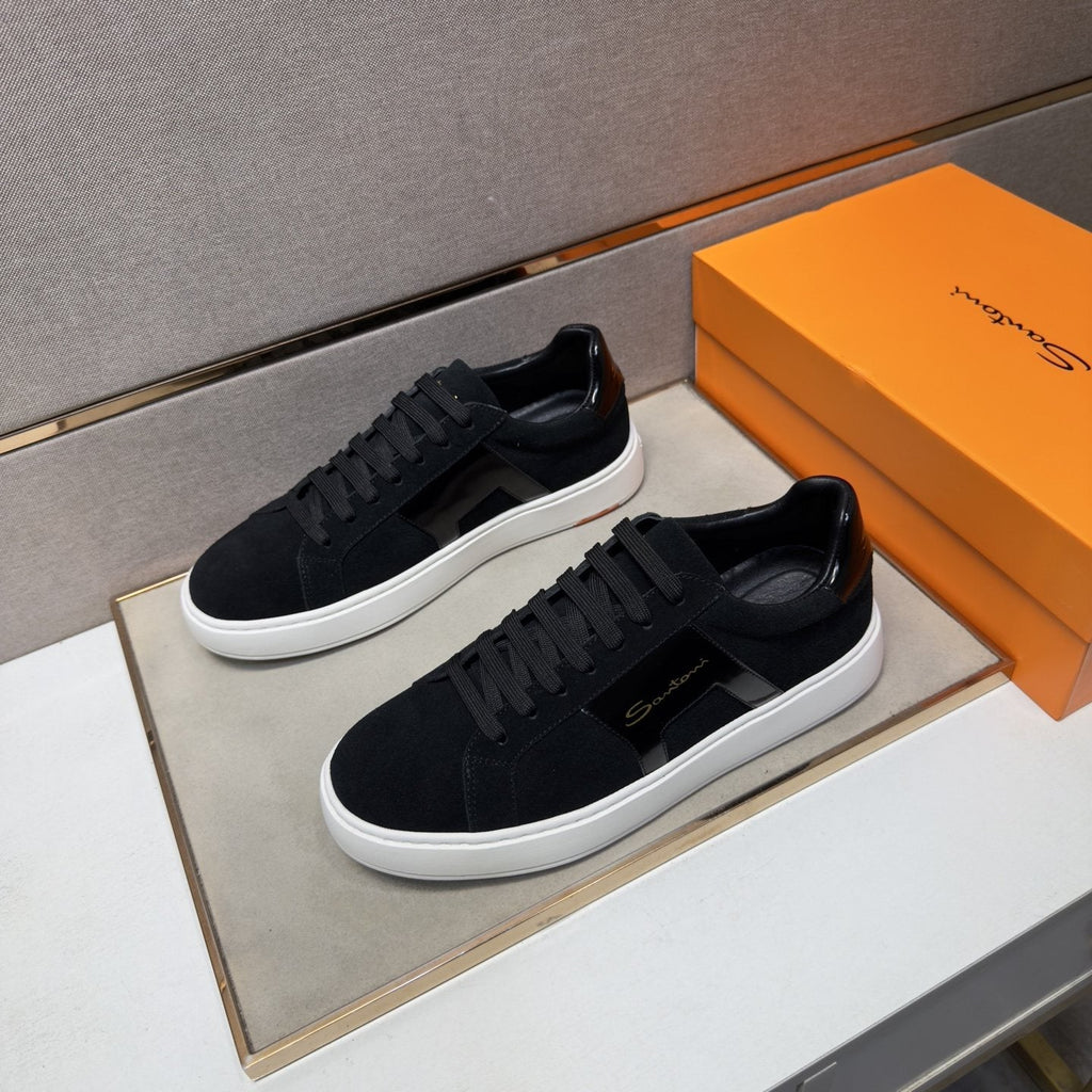 Santoni Paneled Low-Top Sneakers