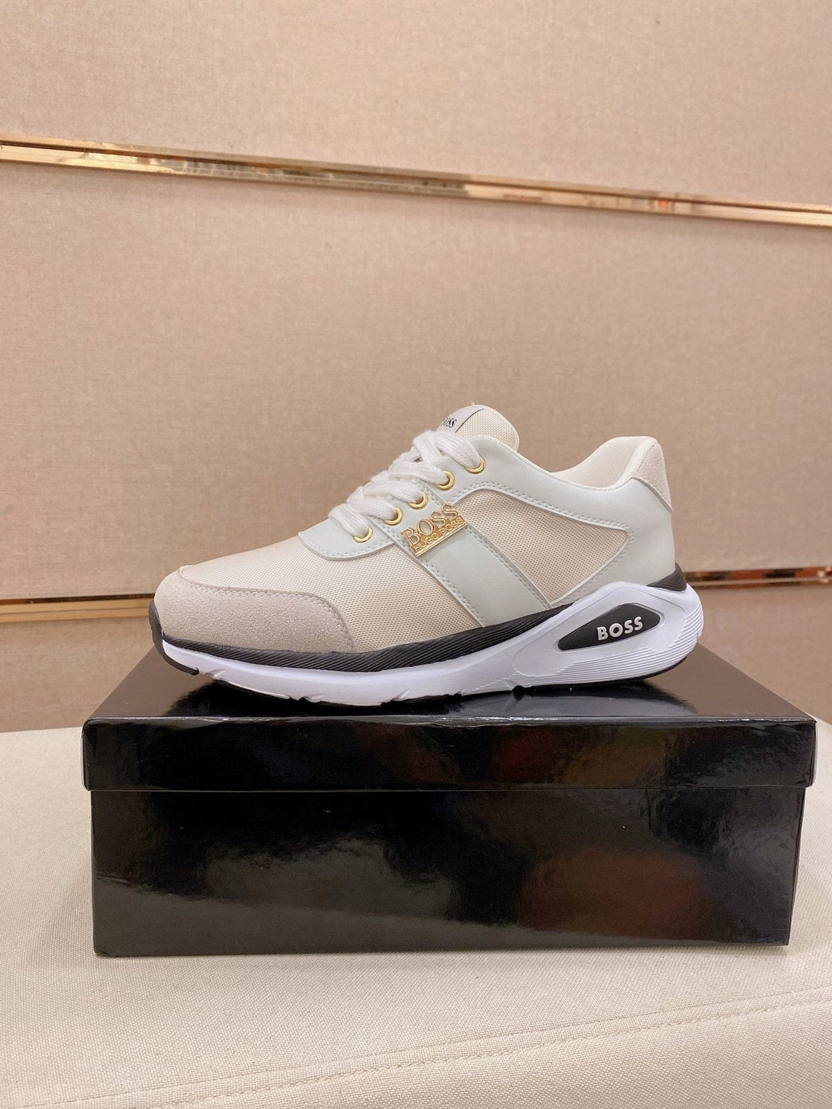 BOSS Men's Low-Top Sneakers - Gold-Tone Lace Hardware