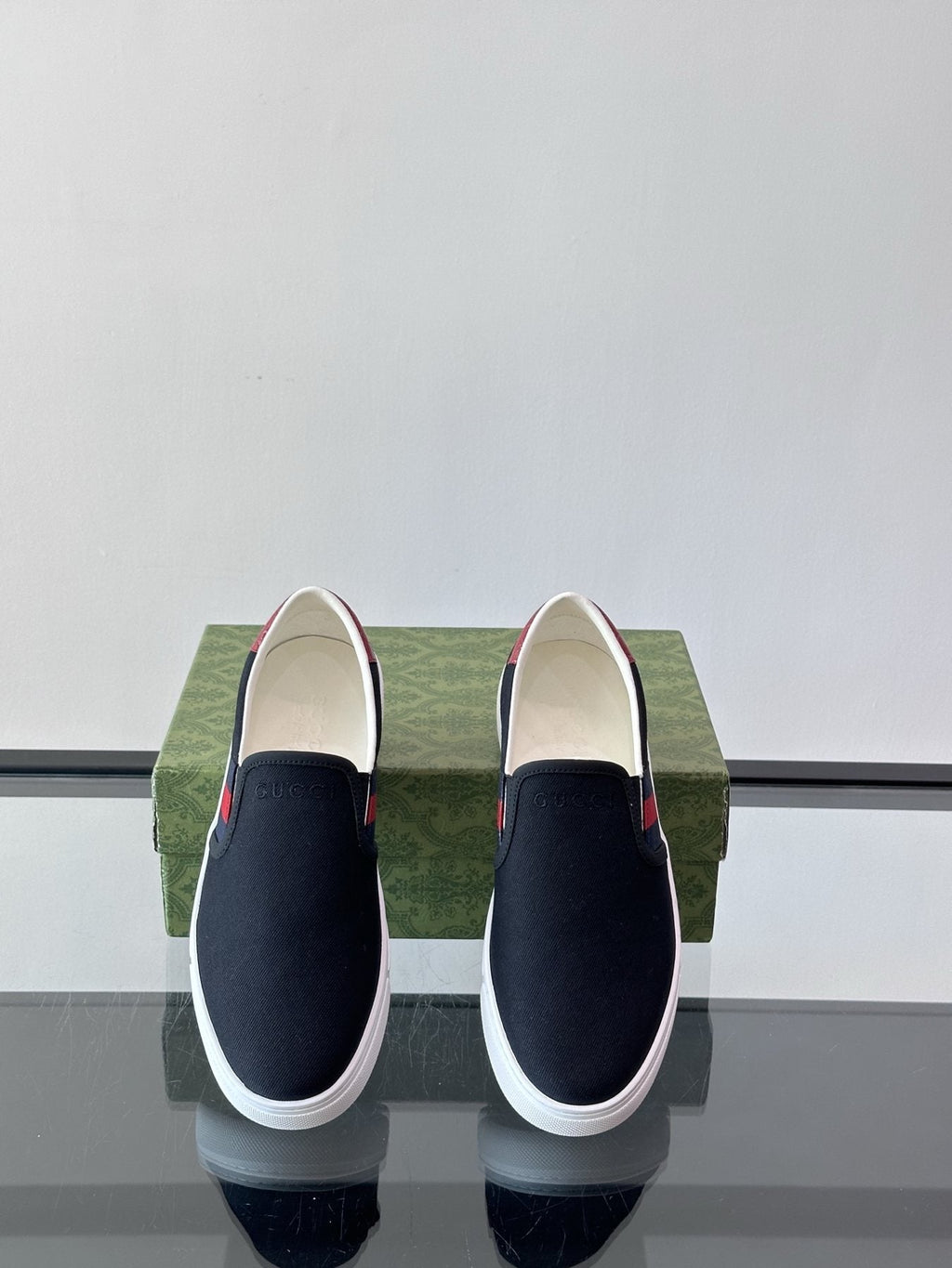 Gucci Striped Slip-On Sneakers