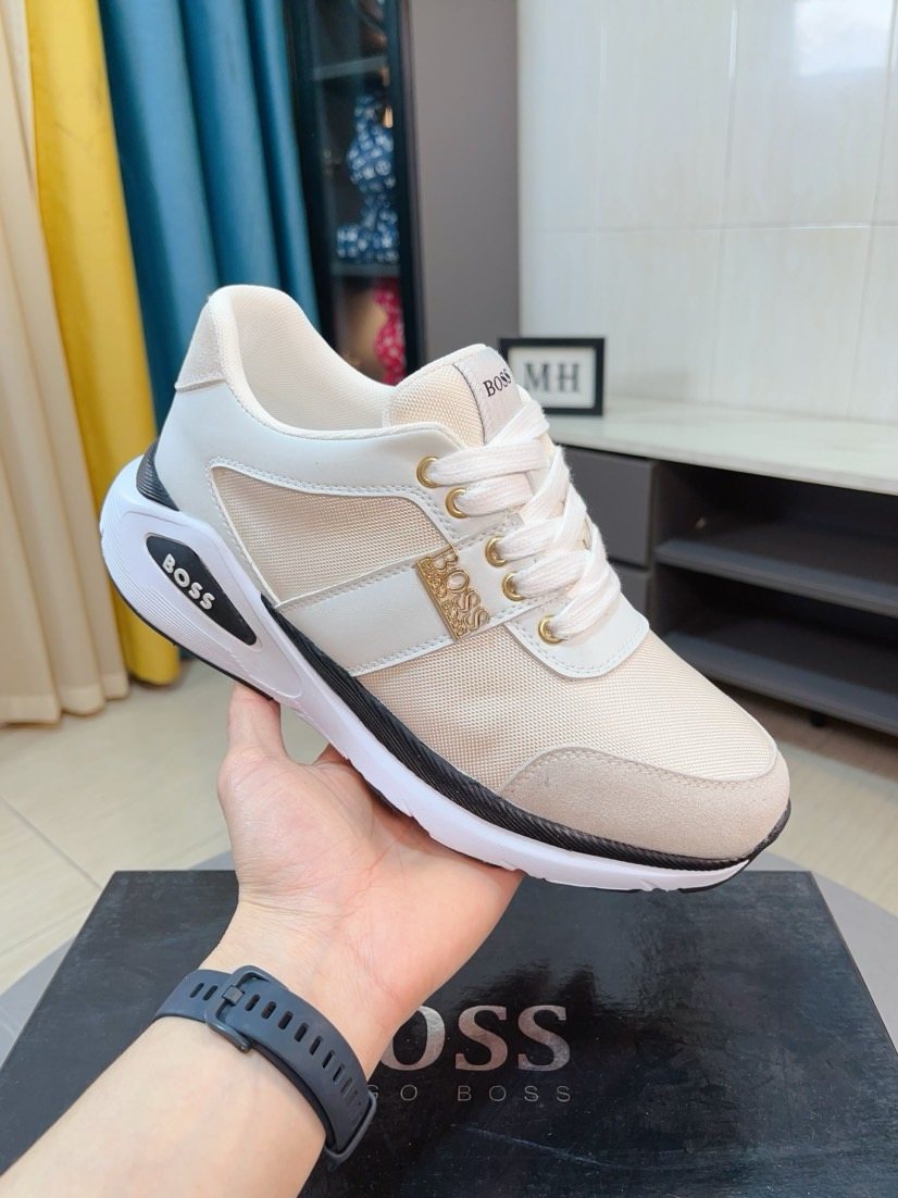 BOSS Low-Top Lace-Up Sneakers - Contrast Trim