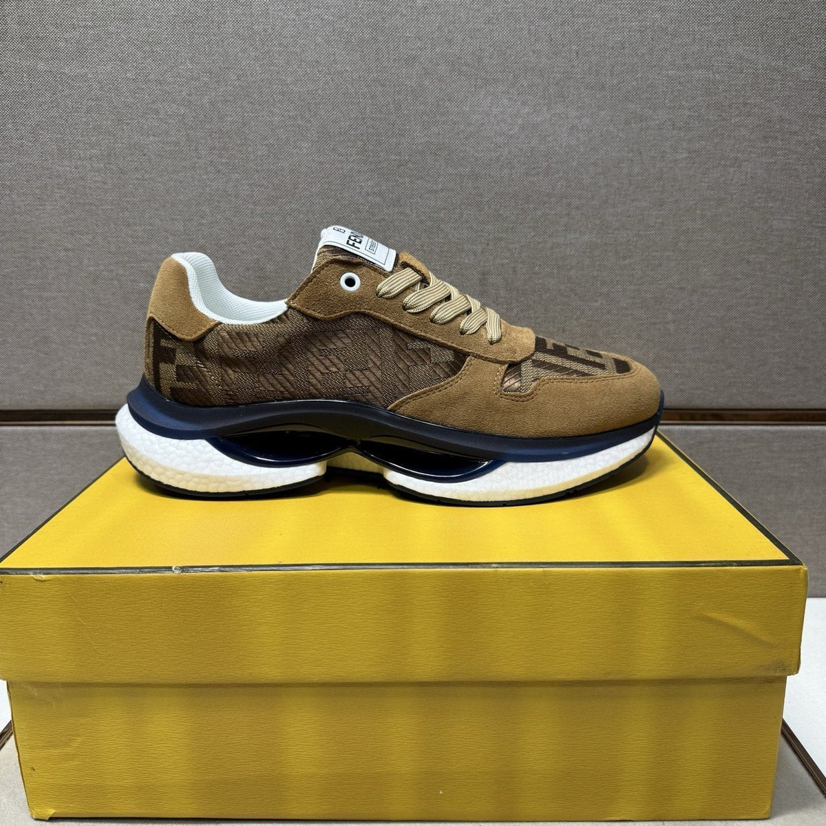 Fendi Men's Monogram Panel Low-Top Sneakers