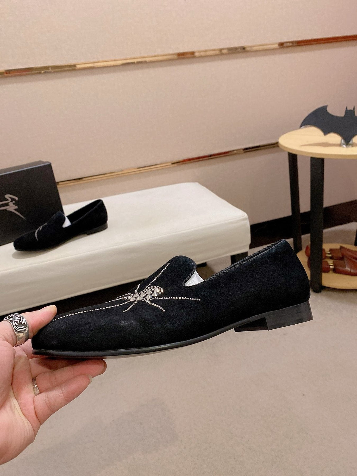 Giuseppe Zanotti Men's Black Spider Loafers