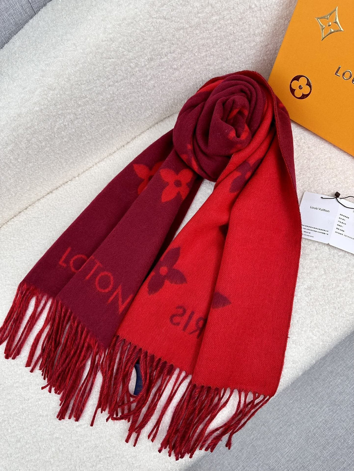 Louis Vuitton Reversible Monogram Fringe Scarf
