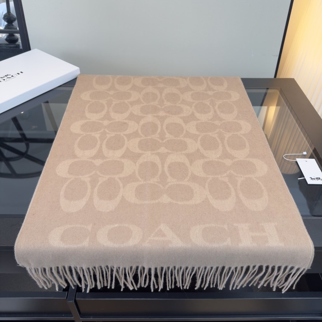 Coach Fringed Monogram Scarf