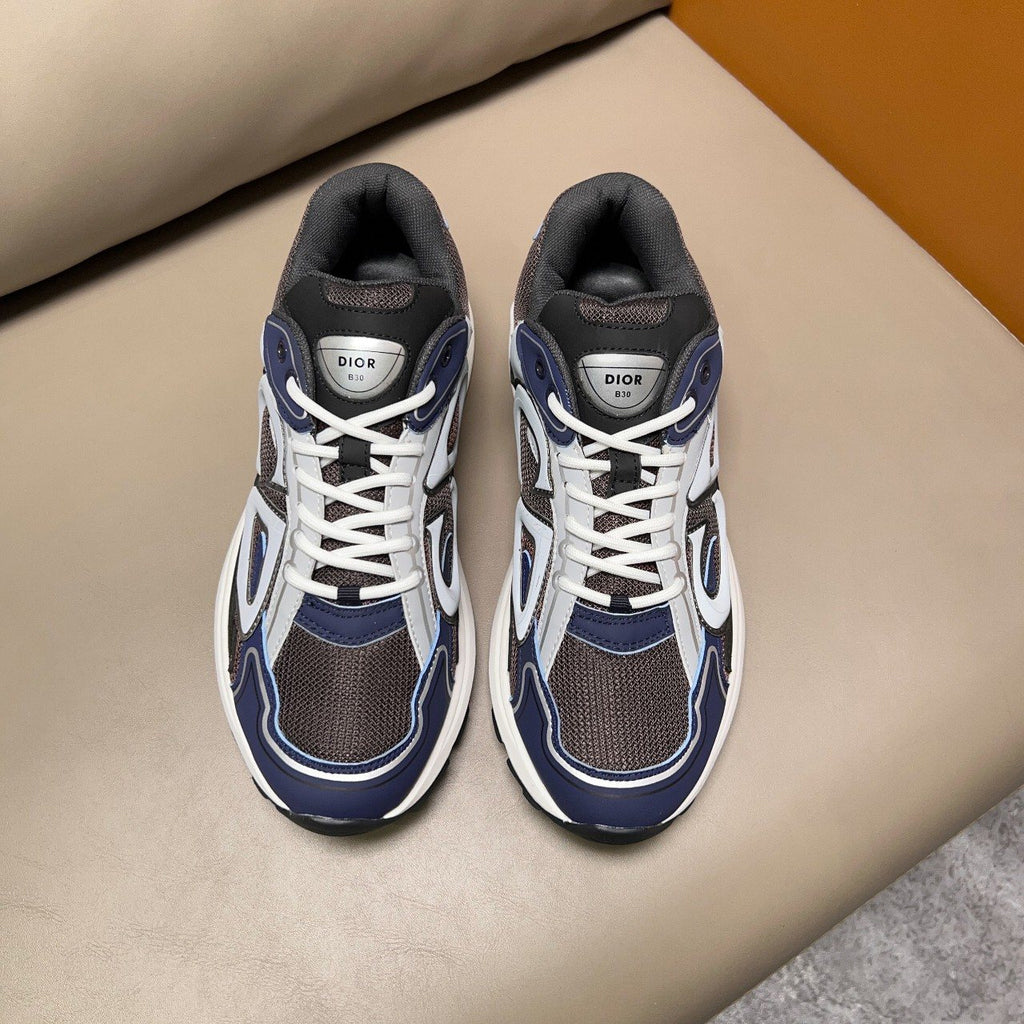 Dior Navy Blue and Charcoal Gray Sneakers